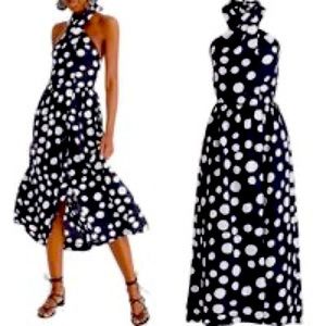 J Crew Polka Dot Halter Midi Dress, Size 2 🎉 🎊